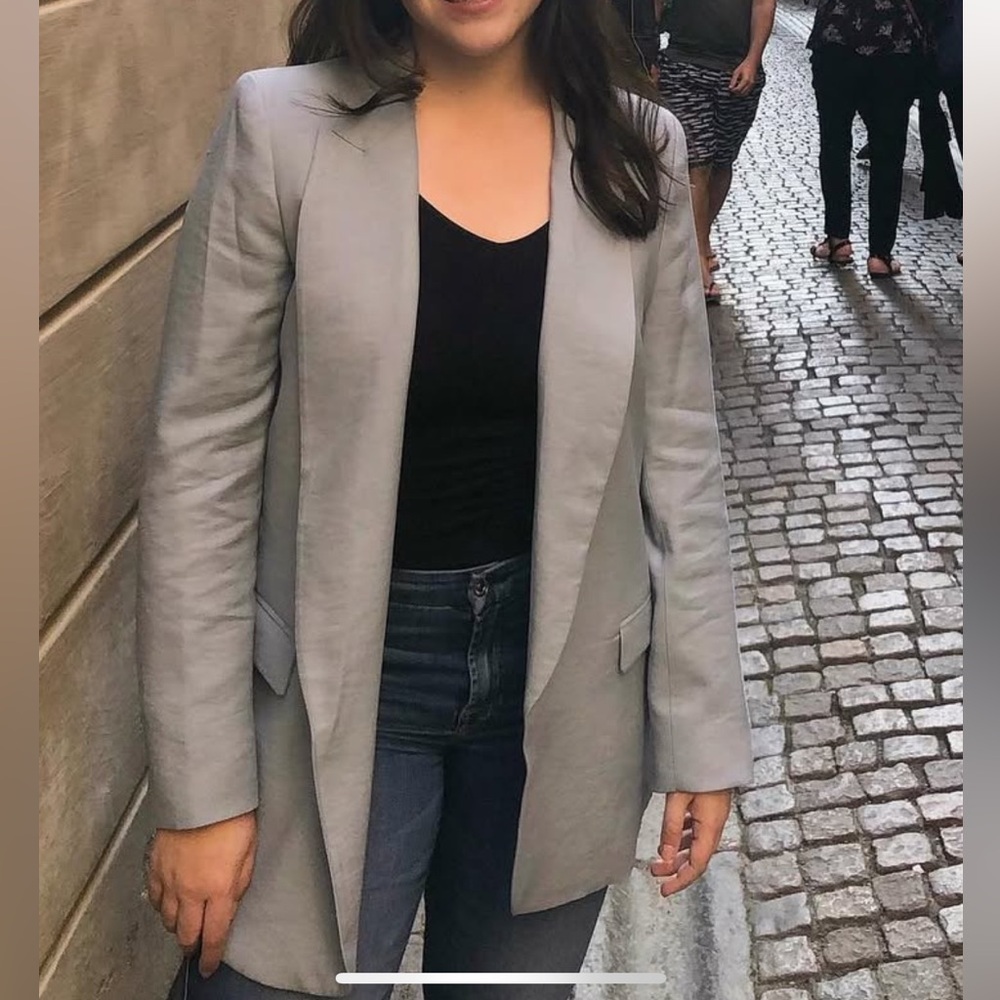 Zara Soft Gray Tailored Blazer